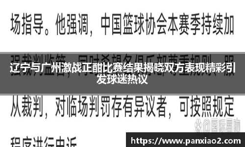 辽宁与广州激战正酣比赛结果揭晓双方表现精彩引发球迷热议